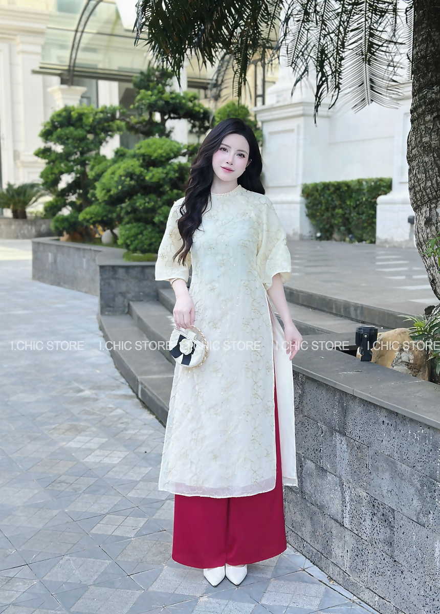 Áo Dài Ngọc An Kem